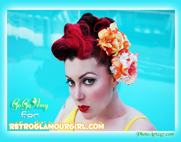 go-go Amy - Retro Glamour Girl Hair Flowers