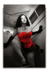 Lady Zombie - Red on B&W