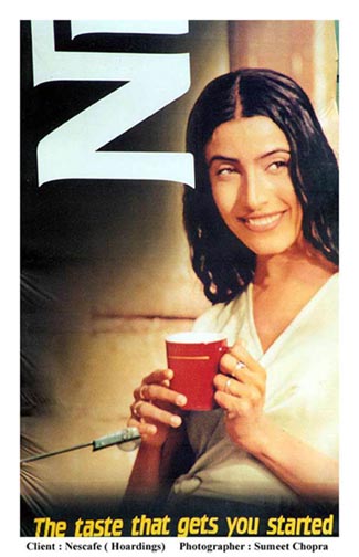 maushmi udeshi - maushmi udeshi-nescafe hoarding.
