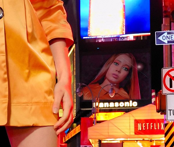 Anna Kiefer - Times Square Fashion Shot 