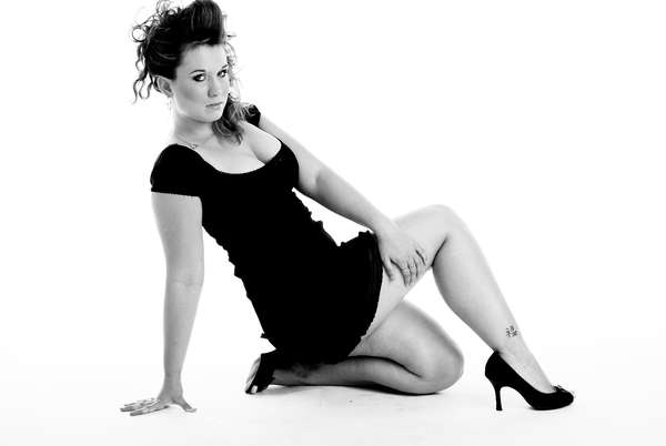 Hollie Mushen - black dress