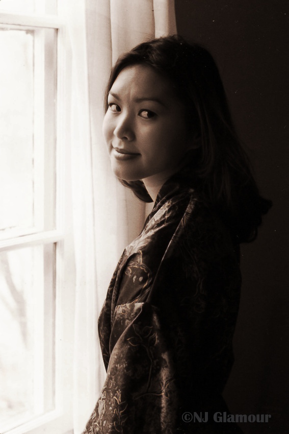 At the window