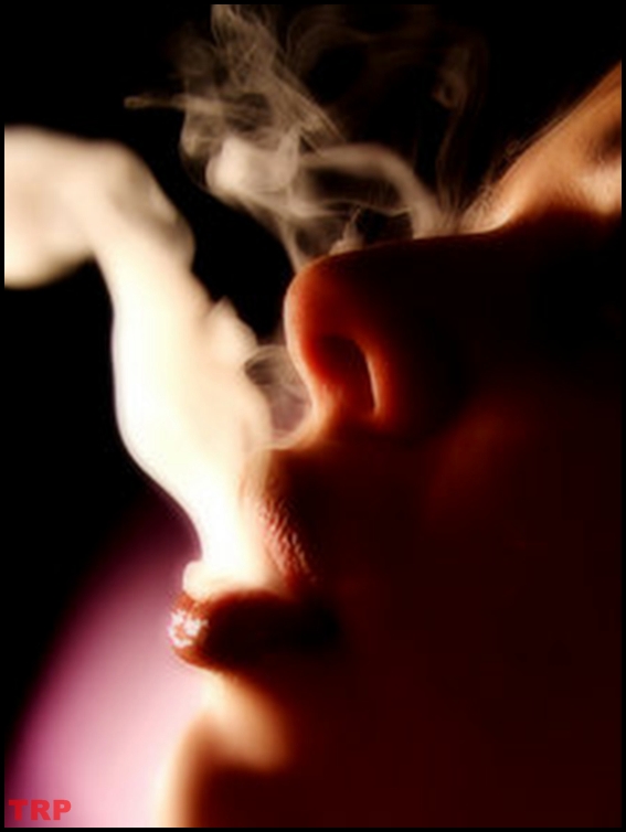 blowing smoke!